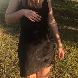 Black satin dress